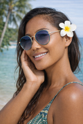 Novara Ibiza Ocean Tean Sunglasses on model