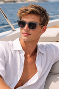 Novara Madrid Grey Polarised Sunglasses on model