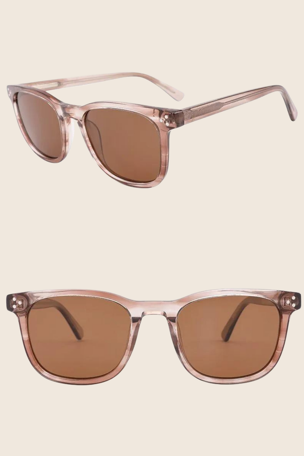 Novara Venice Crystal Brown Polarised Sunglasses front view