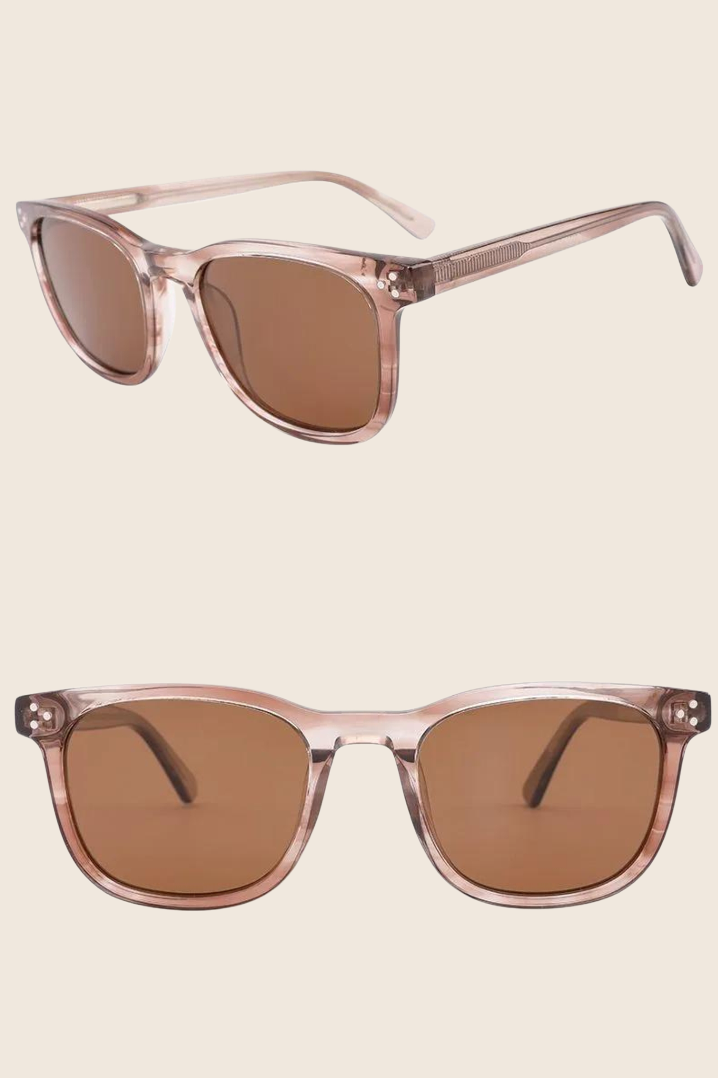 Novara Venice Crystal Brown Polarised Sunglasses front view