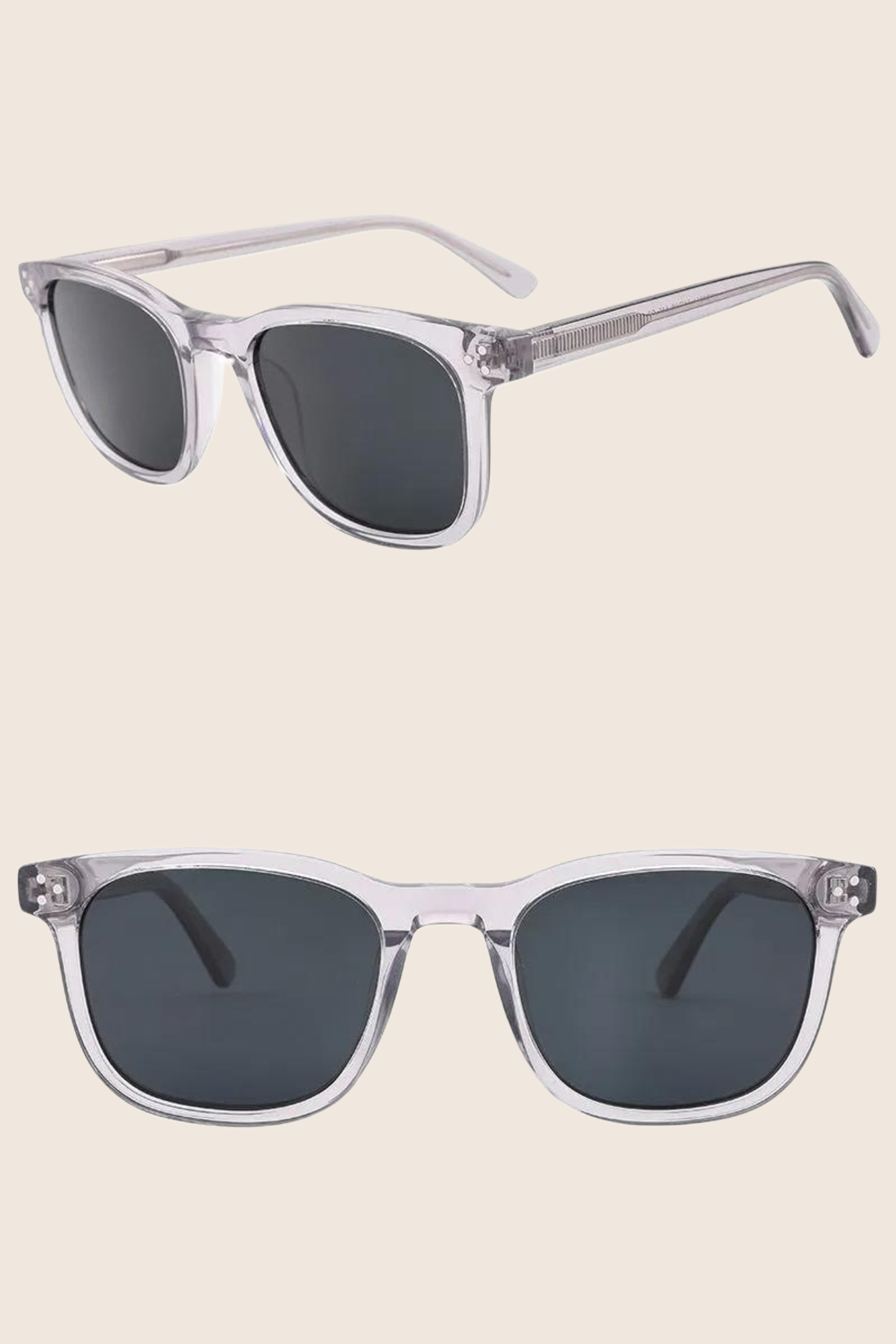 Novara Venice Crystal Grey Polarised Sunglasses front view